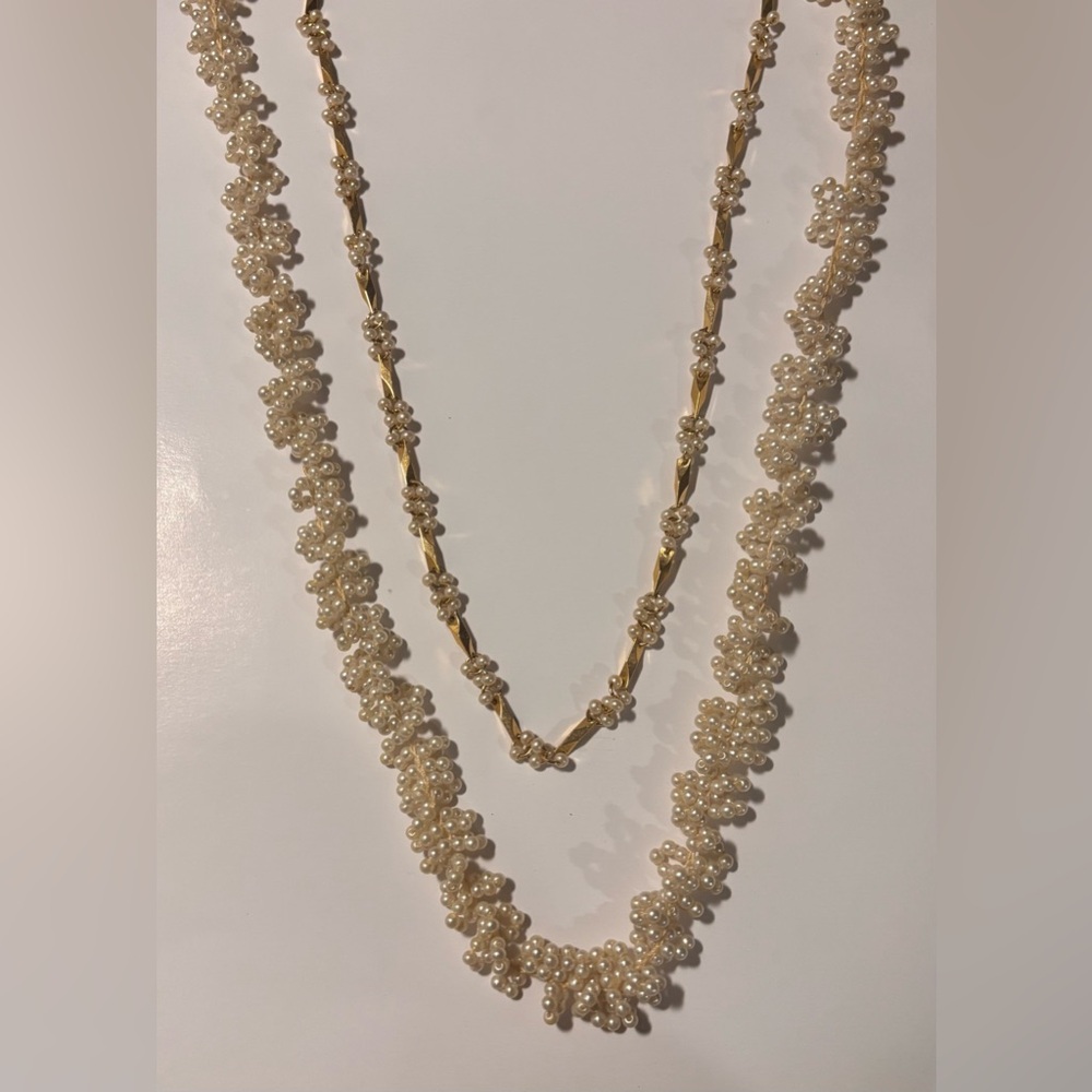 Elegant Pearl and Gold Necklace Set | Vintage